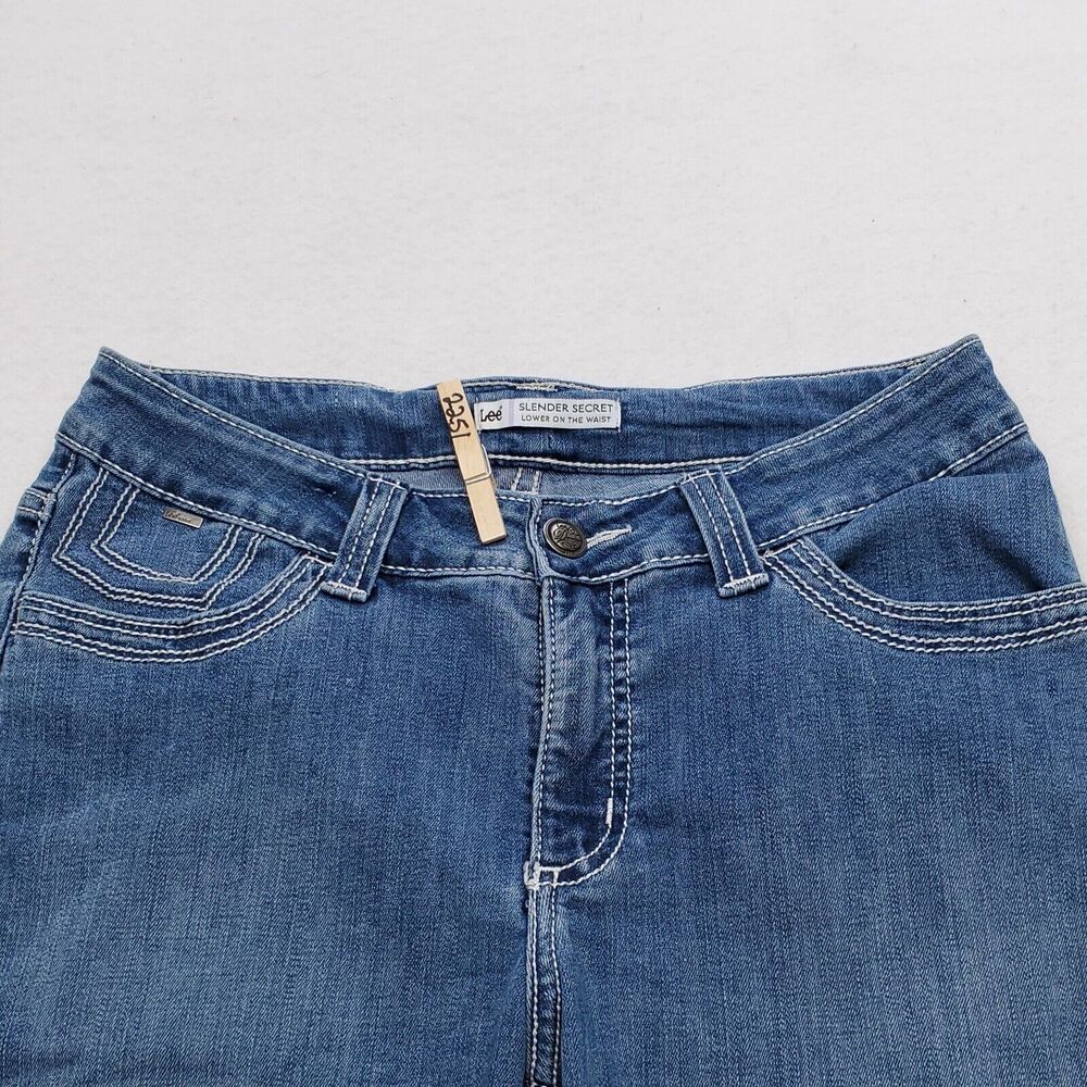 Lee Slender Secret Casual Zip Button Denim Medium Wash Jeans Womens Size 10 Blue